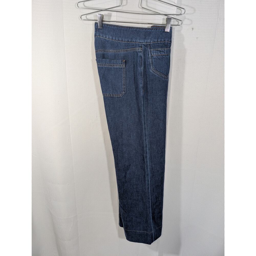 LOFT! SUPER CUTE WIDE LEG, HIGH WAIST SKY BLUE DENIM WIDE WAISTBAND JEANS! SZ 2 - Picture 9 of 12